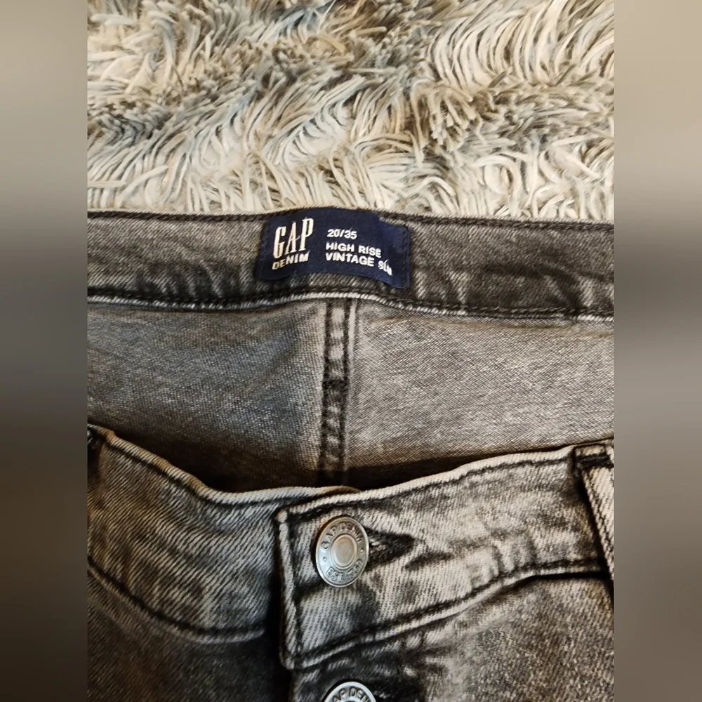 Gap Vintage Slim Button Fly Blackwash Demin - Picture 5 of 7
